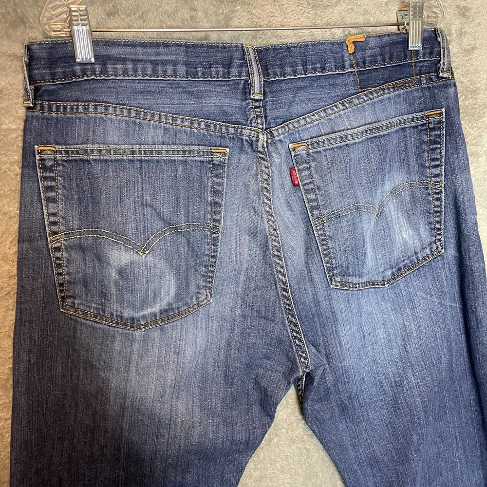 Levis 505 Mens Regular Straight Distressed Jean 36x34 Cotton Classic Casual Blue